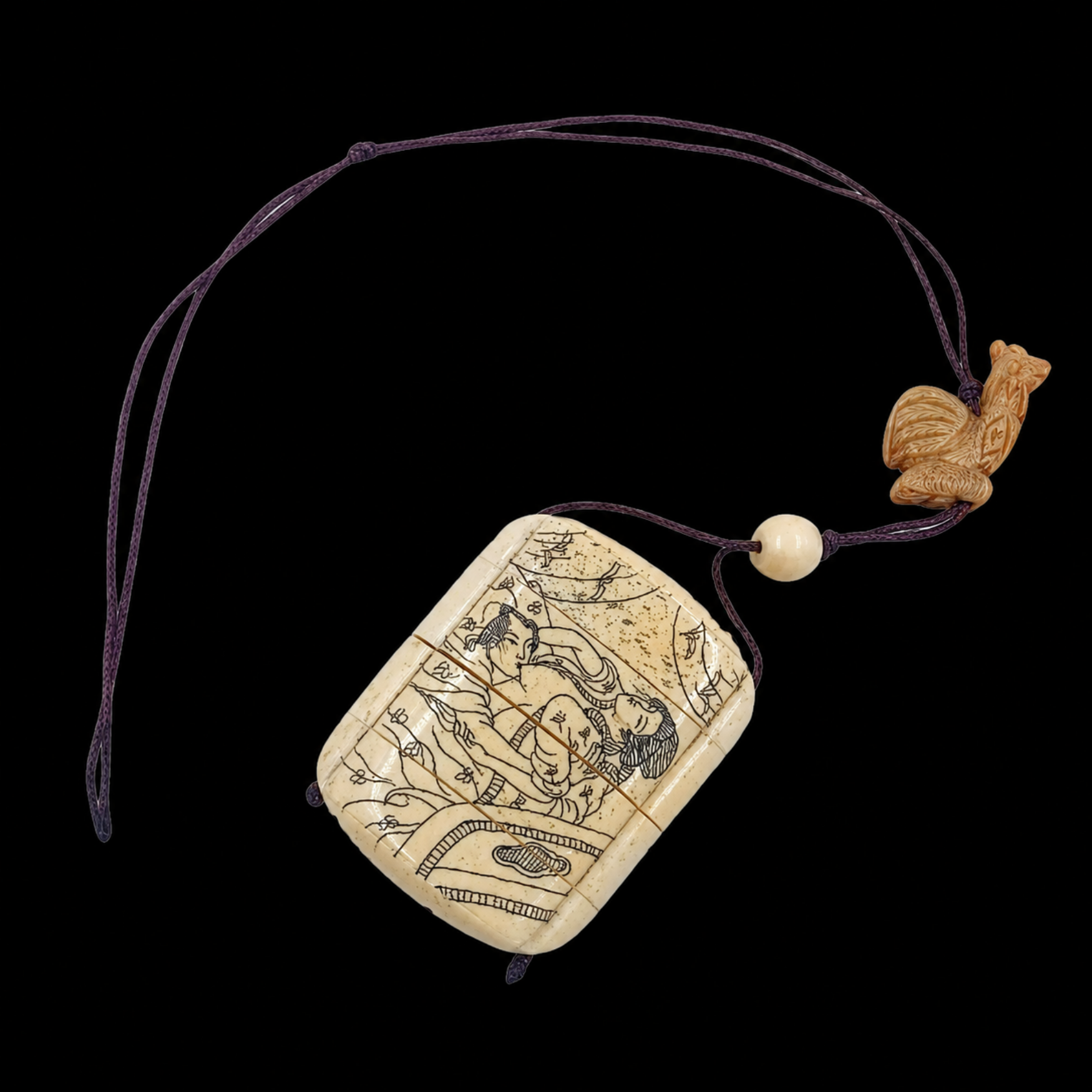 Japanese Inrō with Ojime and Bird Netsuke - preview photo 2123