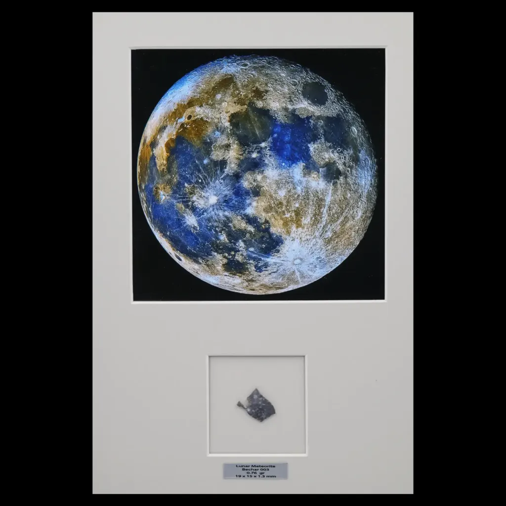 0.76 gr Lunar Meteorite “Bechar 003” – Small but Significant Celestial Relic - preview photo 2123