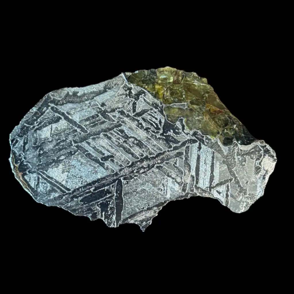 53 g rare iron-nickel Pallasite meteorite with Widmanstätten pattern, 4 bln years old - preview photo 2123