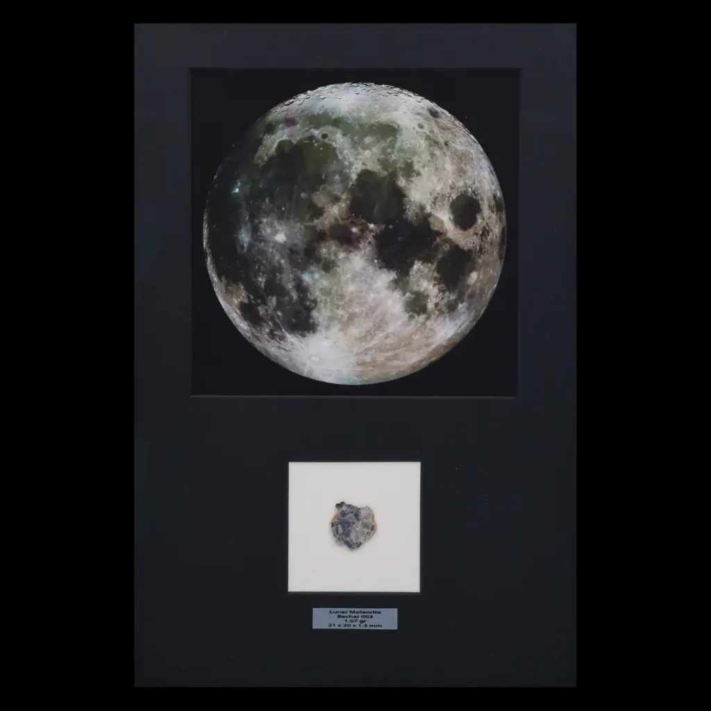 0.94 gr Lunar Meteorite “Bechar 003” – Elegant Piece of Moon’s Ancient Surface - preview photo 2123