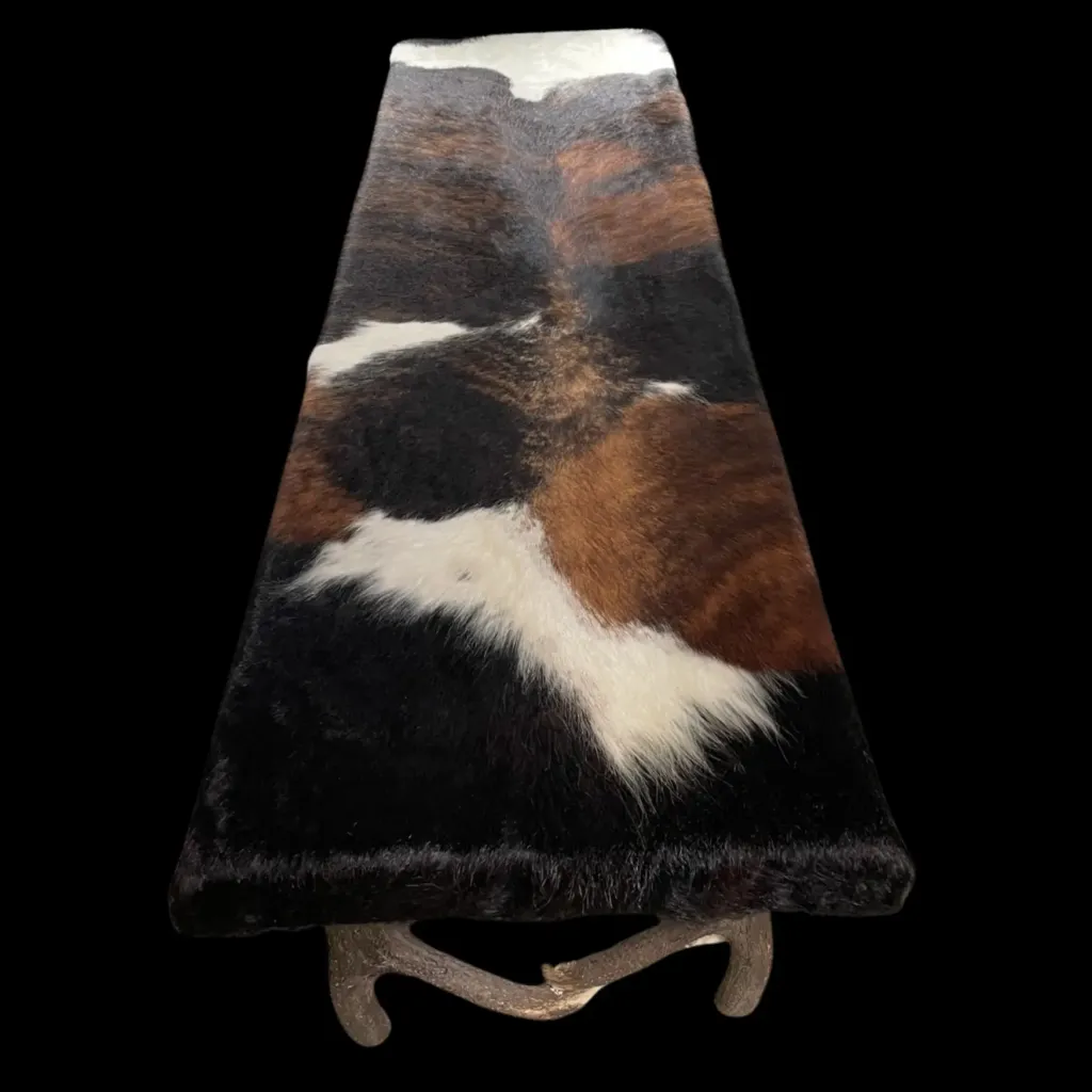 Antler Bench with Cowhide Upholstery – Statement of Rustic Elegance - preview photo 3123