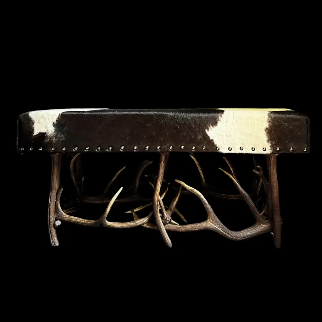 Antler Bench with Cowhide Upholstery – A Statement of Rustic Luxury - preview photo 2123