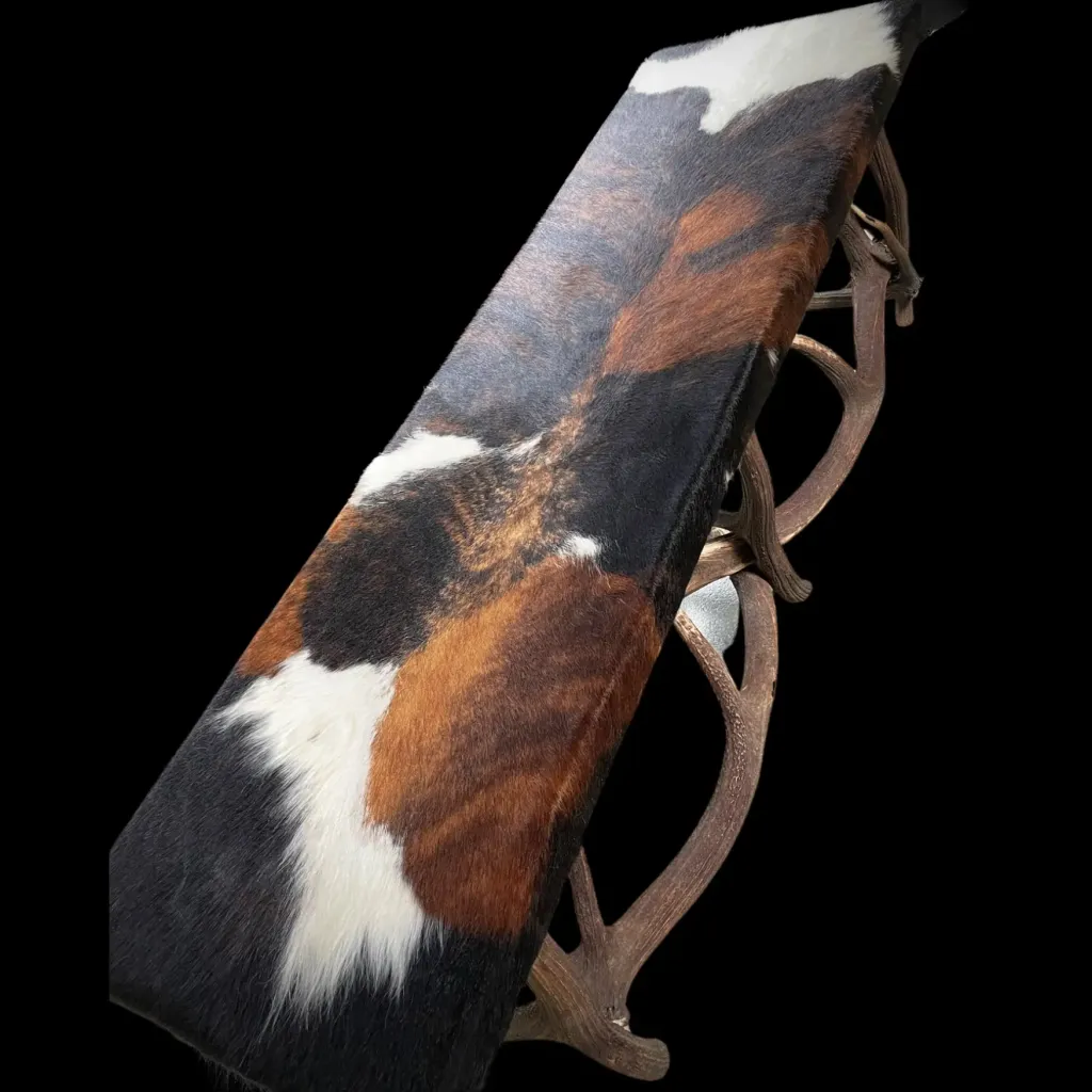 Antler Bench with Cowhide Upholstery – Statement of Rustic Elegance - preview photo 6123