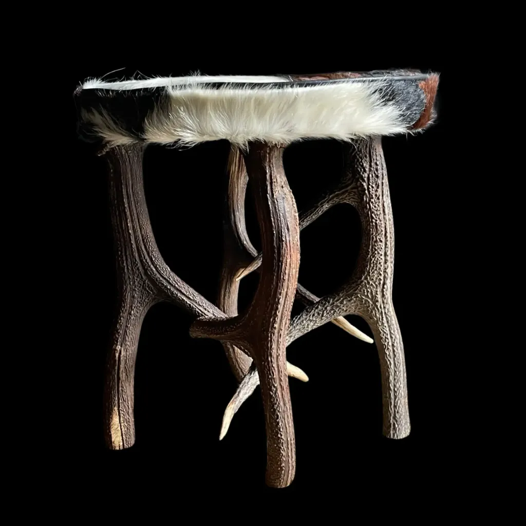 Antler Bench with Cowhide Upholstery – Statement of Rustic Luxury - preview photo 2123