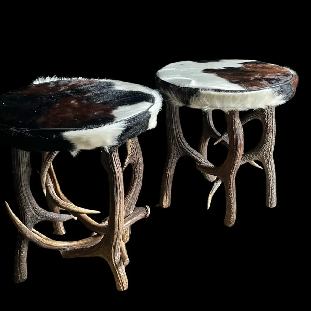 Antler Bench with Cowhide Upholstery – Statement of Rustic Luxury - preview photo 5123