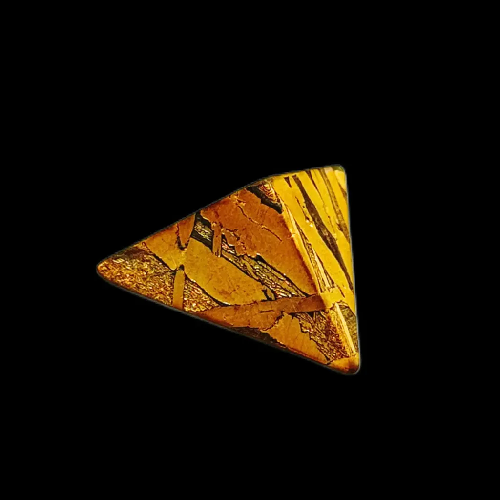 11.532 g Pallasite meteorite fragment, 24k gold gilded, Widmanstätten pattern, 4 bln years old - preview photo 2123