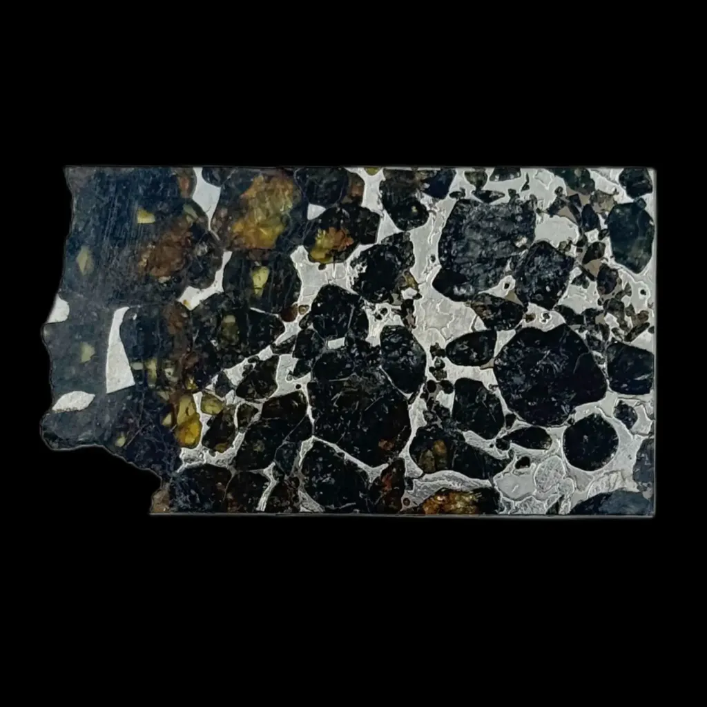 12.03 g Pallasite meteorite slice showcasing Widmanstätten pattern, 4 bln years old - preview photo 2123