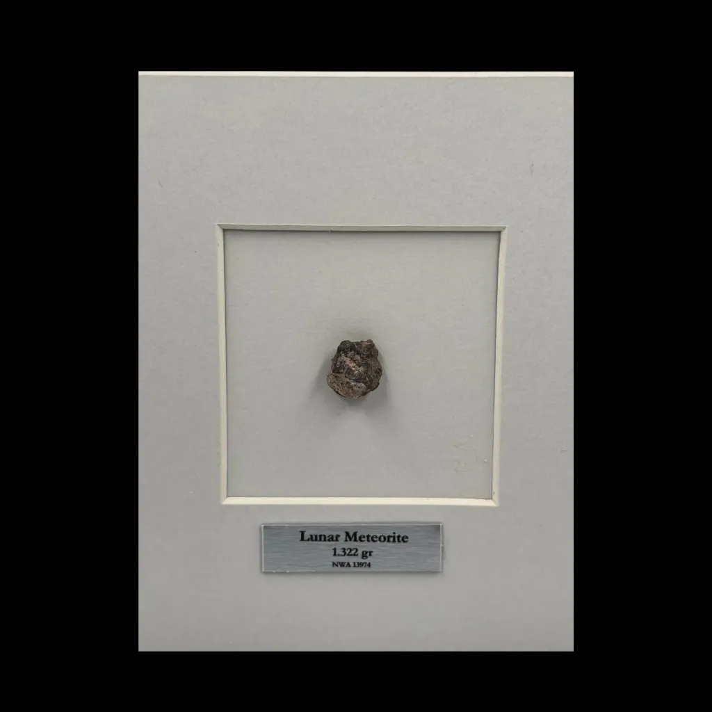 1.322 gr Lunar Meteorite “Bechar 003” – Moon Fragment in Wooden Frame - preview photo 2123