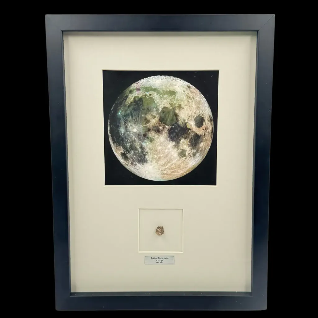 1.322 gr Lunar Meteorite “Bechar 003” – Moon Fragment in Wooden Frame - preview photo 1123