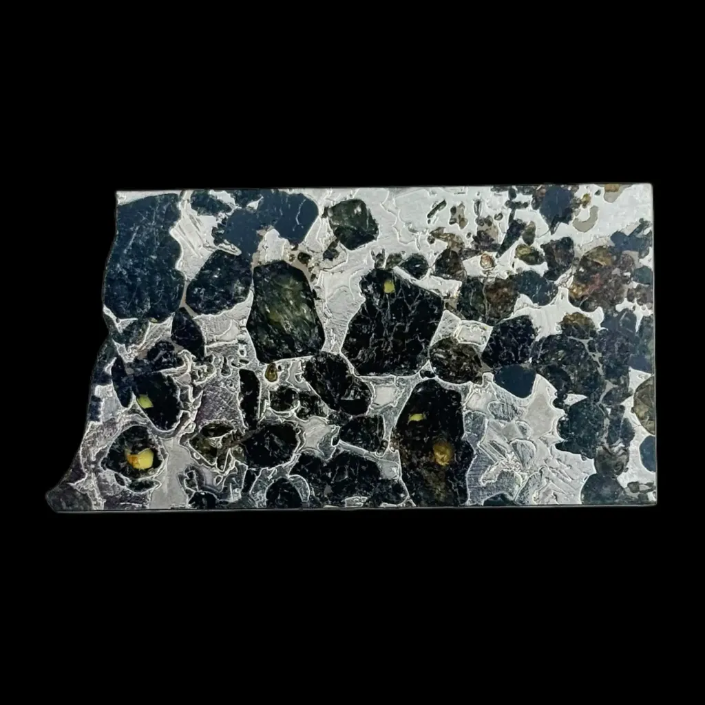 16.57 g Pallasite meteorite slice showcasing Widmanstätten pattern, 4 bln years old - preview photo 2123