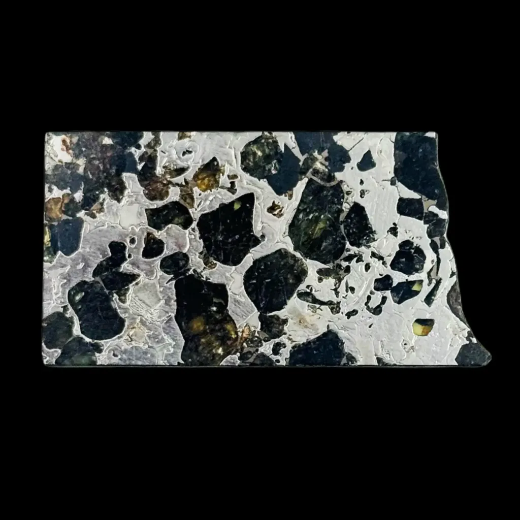 16.57 g Pallasite meteorite slice showcasing Widmanstätten pattern, 4 bln years old - preview photo 1123