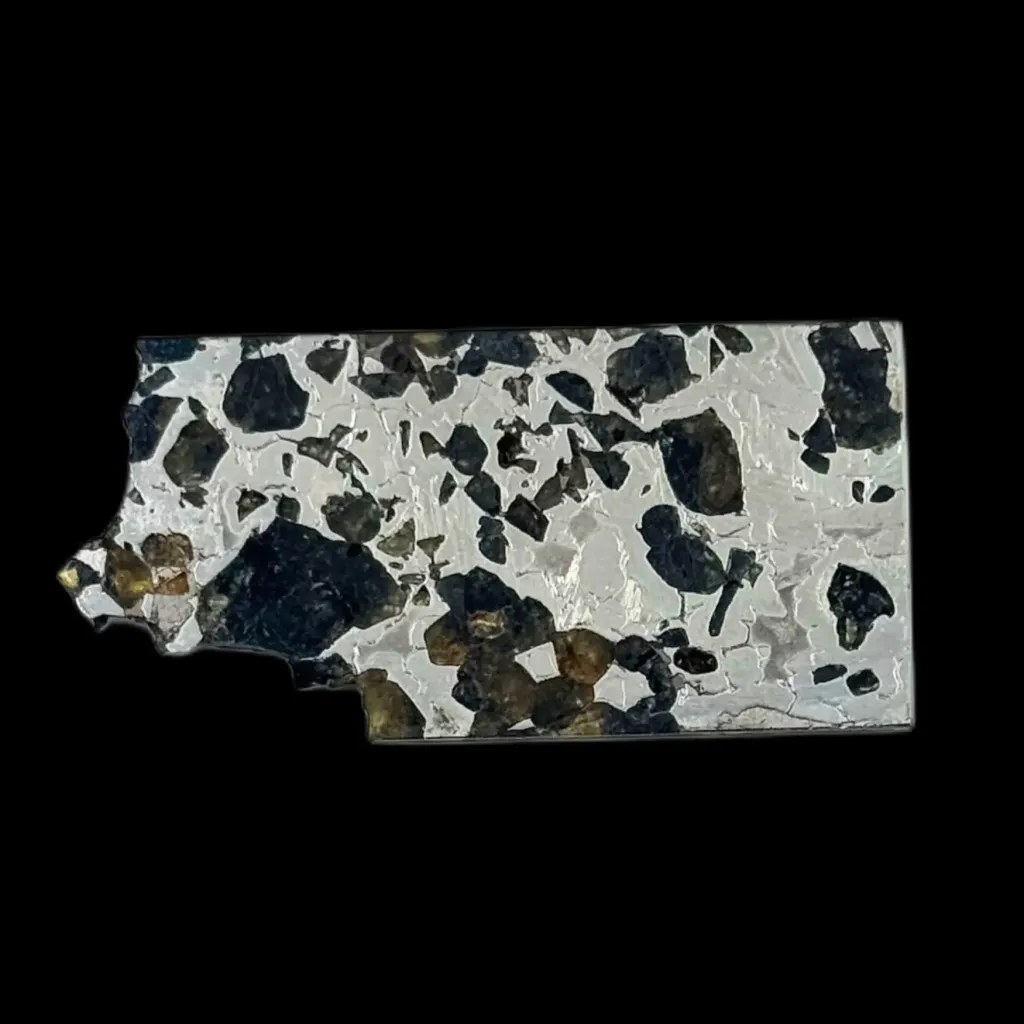 19.72 g Pallasite meteorite slice showcasing Widmanstätten pattern, 4 bln years old - preview photo 2123