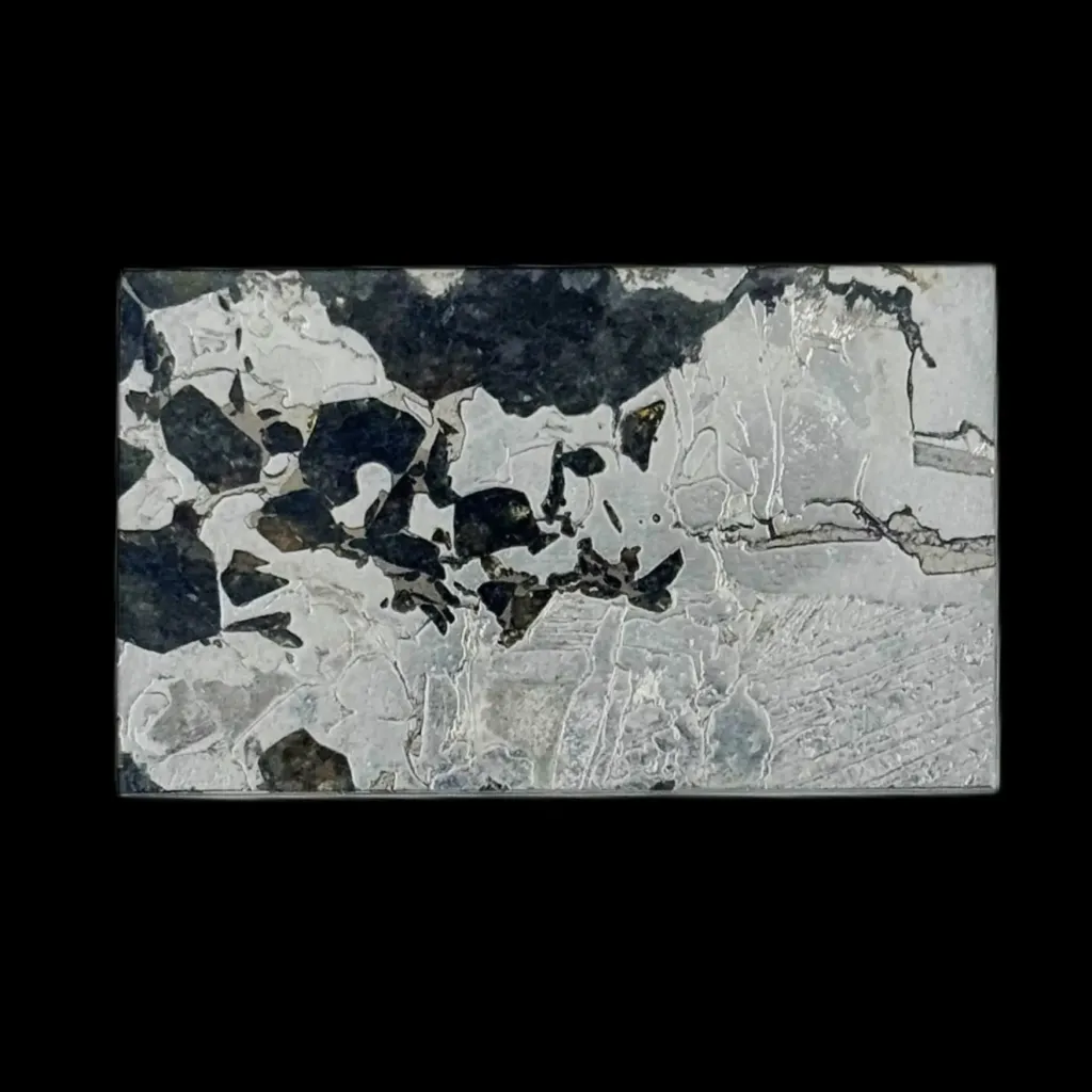 22.981 g Pallasite meteorite slice showcasing Widmanstätten pattern, 4 bln years old - preview photo 1123
