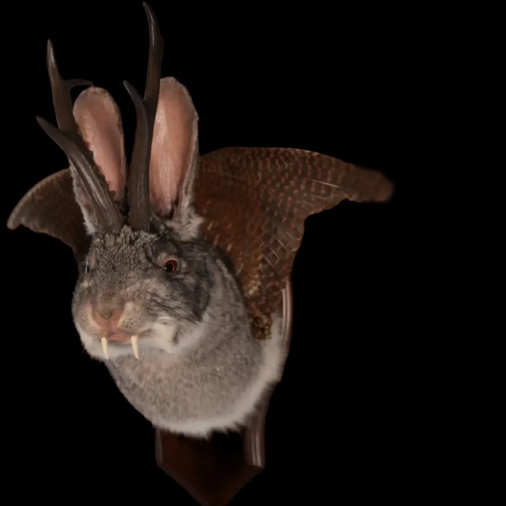 Wolpertinger with Partridge Wings and Deer Horns  (immitation) – Masterpiece of Bavarian Folklore - preview photo 3123