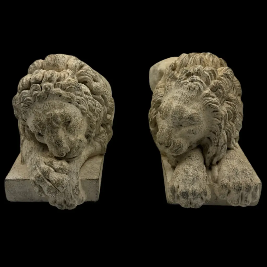 Contemporary Sculpture – Reclining Lions, Pair Composition - preview photo 1123