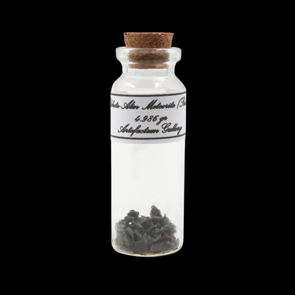 4.986 g Sikhote-Alin meteorite in sealed bottle - preview photo 1123