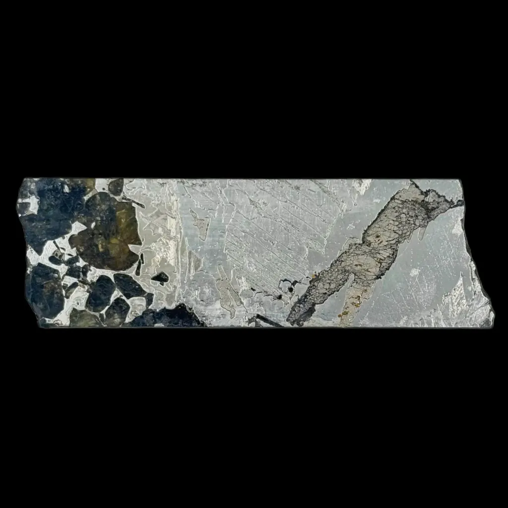 40.90 g Pallasite  meteorite slice showcasing Widmanstätten pattern, 4 bln years old - preview photo 1123