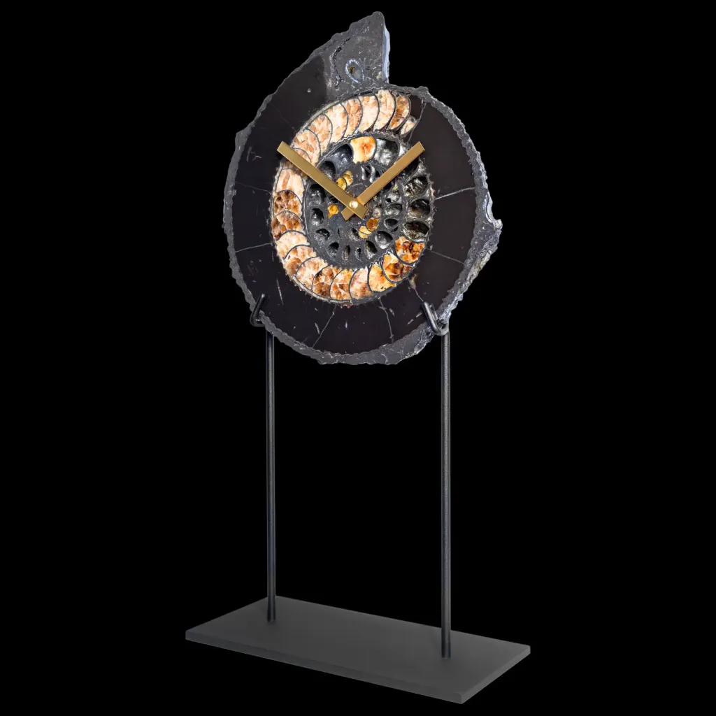 “Timekeeper of Eternity” – Wall Clock with Authentic Ammonite Speetoniceras versicolor - preview photo 2123