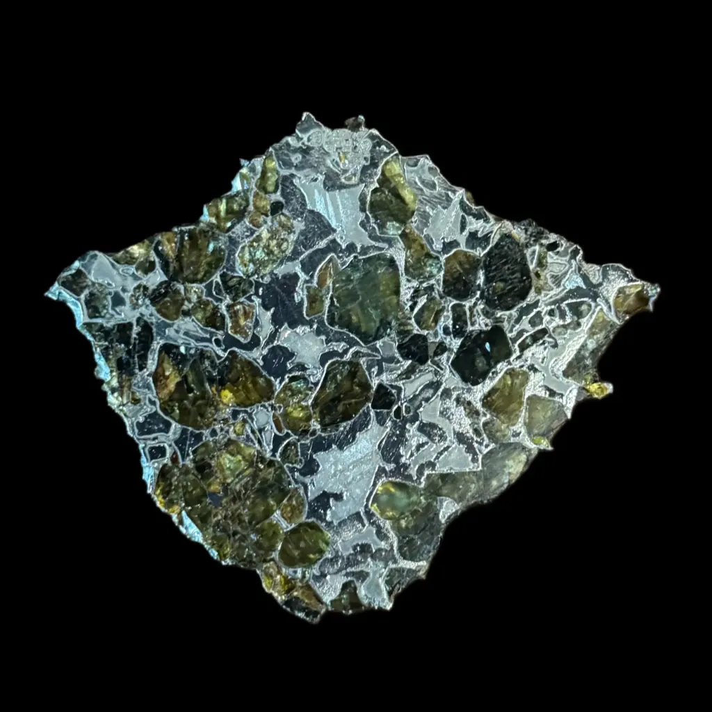25 g Compact Pallasite meteorite slice with unique Widmanstätten pattern, 4 bln years old - preview photo 2123