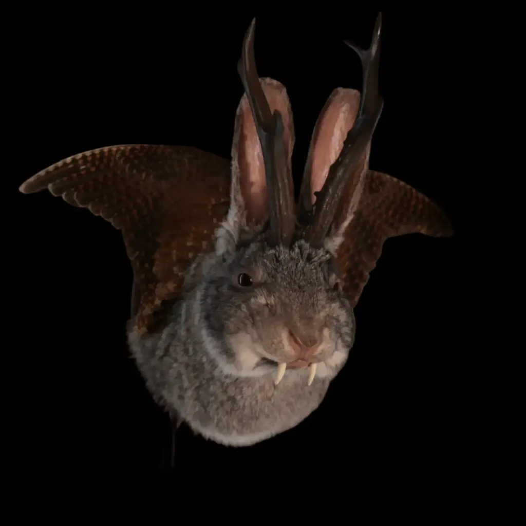 Wolpertinger with Partridge Wings and Deer Horns  (immitation) – Masterpiece of Bavarian Folklore - preview photo 4123