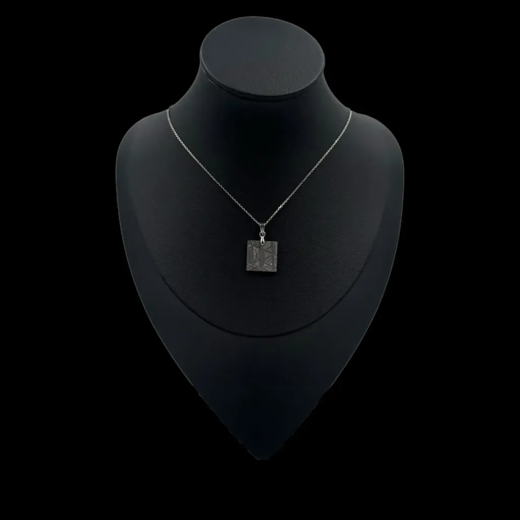 Cosmic Square: Muonionalusta Meteorite Necklace - preview photo 2123