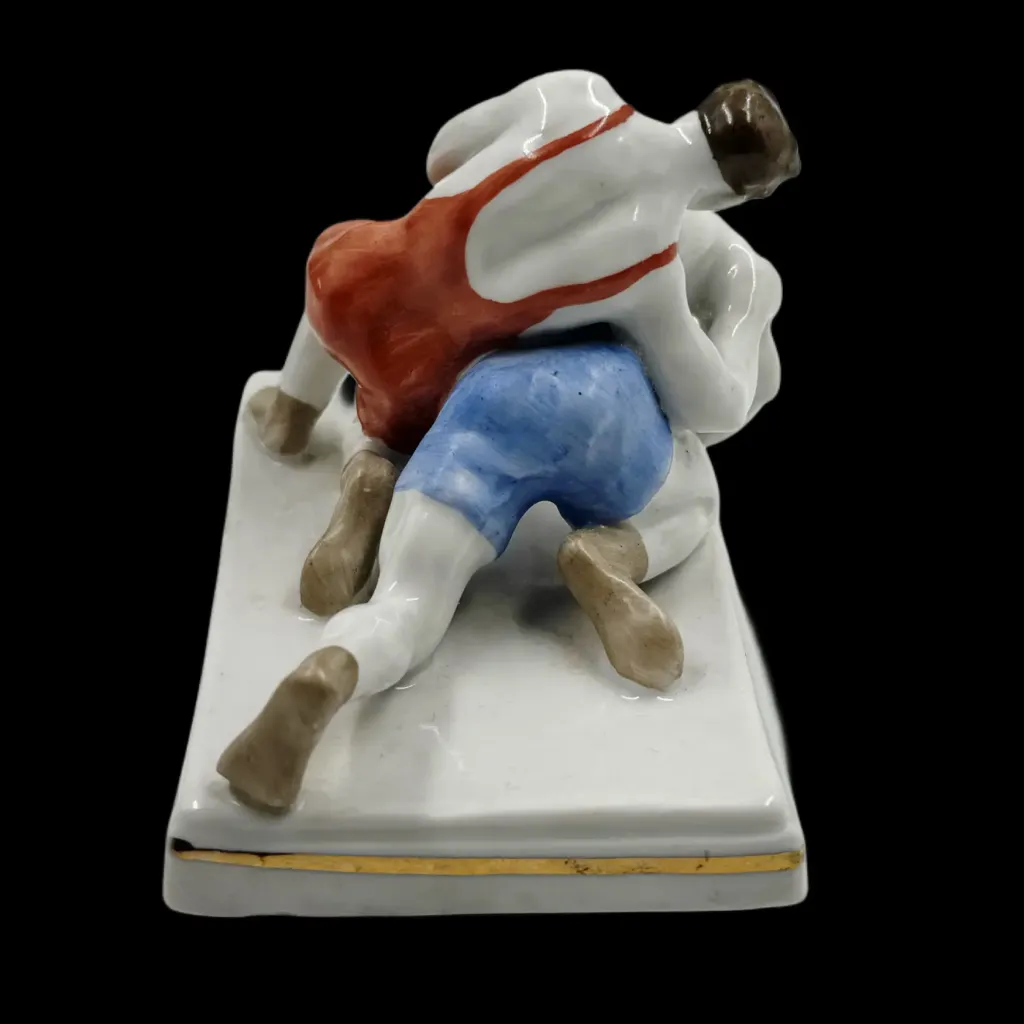 Dynamic Porcelain Sculpture of Wrestlers in Action – Soviet Era Masterpiece, 1959 - preview photo 2123