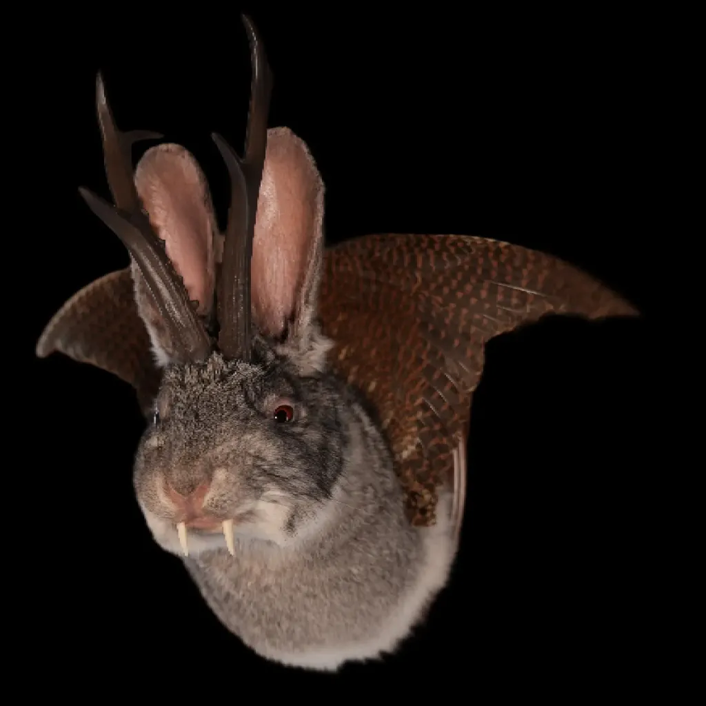 Wolpertinger with Partridge Wings and Deer Horns  (immitation) – Masterpiece of Bavarian Folklore - preview photo 2123