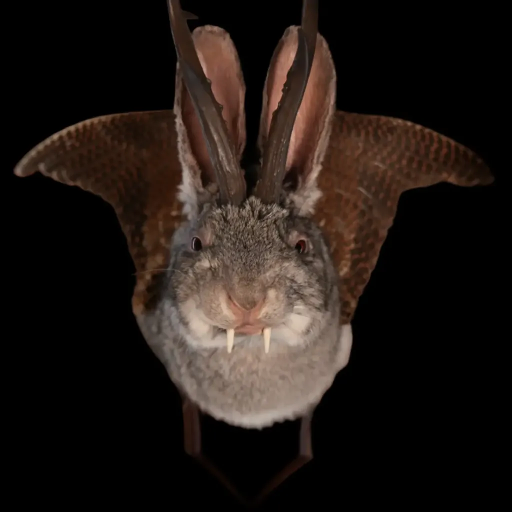 Wolpertinger with Partridge Wings and Deer Horns  (immitation) – Masterpiece of Bavarian Folklore - preview photo 5123