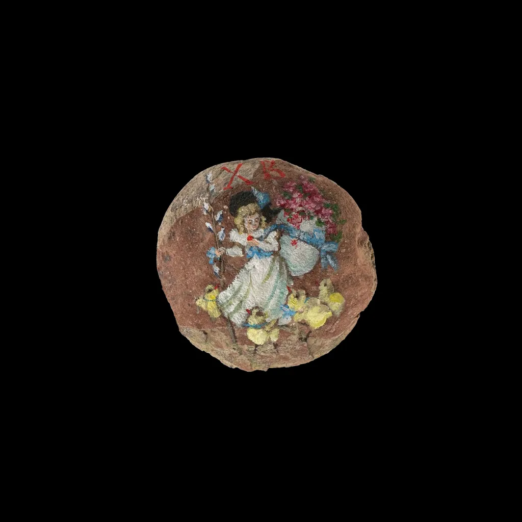 Fossilized Hadrosaurus Dinosaur Egg, Painting made by Nikas Safronov