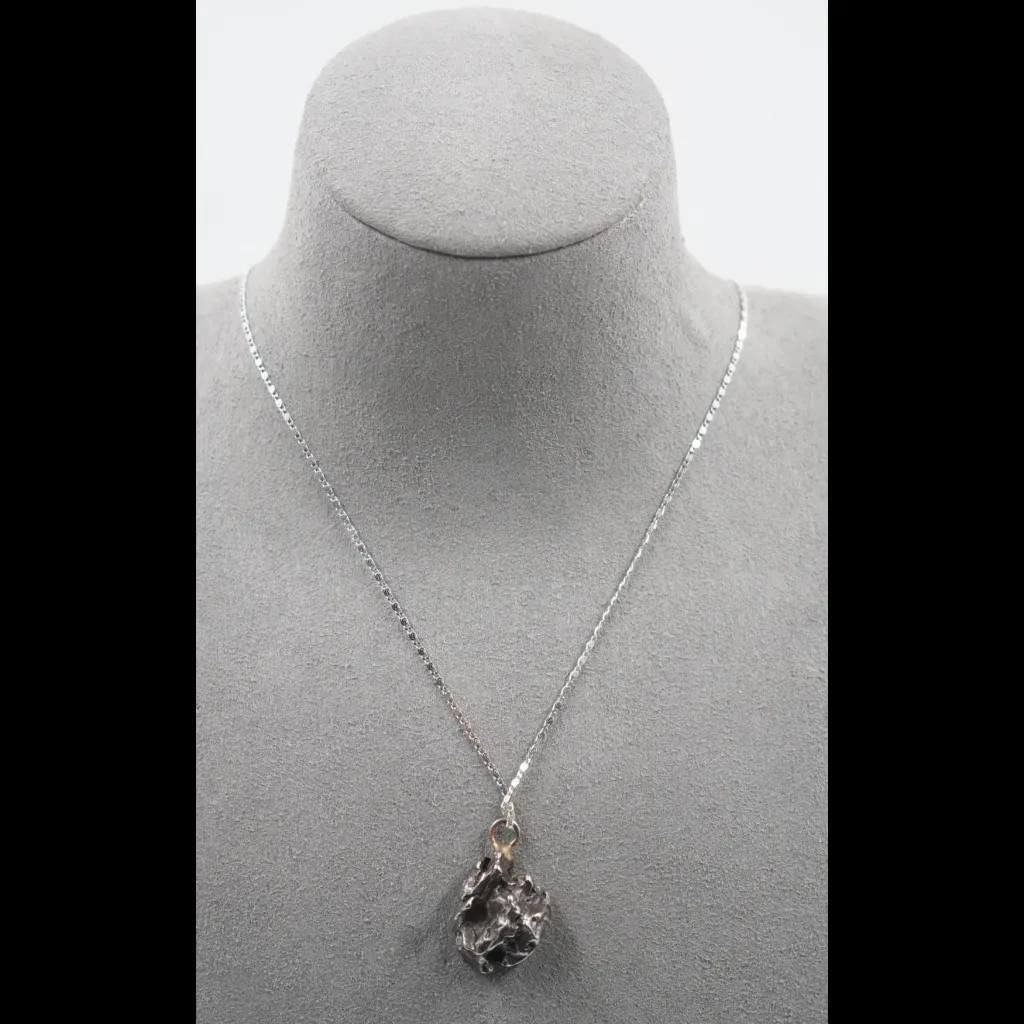 Sikhote-Alin Meteorite Pendant with silver chain - preview photo 2123