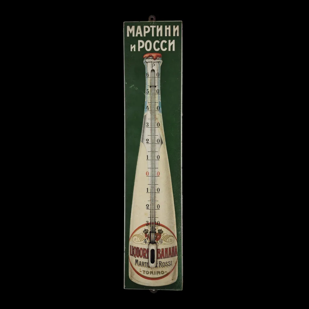 Vintage thermometer with an advertisement for the "Martini & Rossi" brand, Europe, 1890–1910 - preview photo 1123