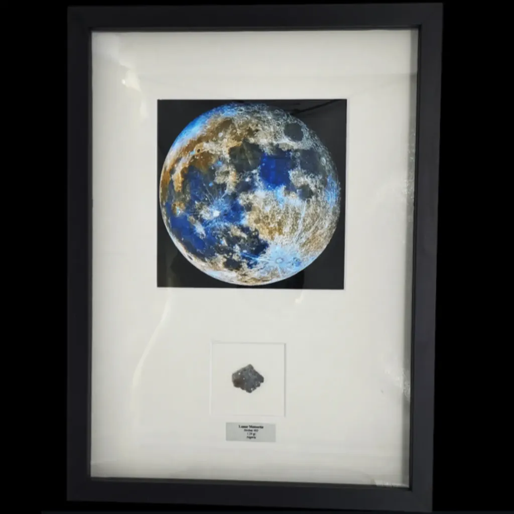 1.29 gr Lunar Meteorite  “ Bechar 003” - Sculptured Slice of the lunar Highlands - preview photo 1123