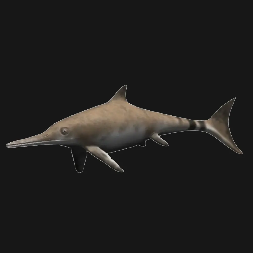 Skeleton of marine predator (Ichthyosaur), circa 178 mln years old, Germany, well preserved - preview photo 6123