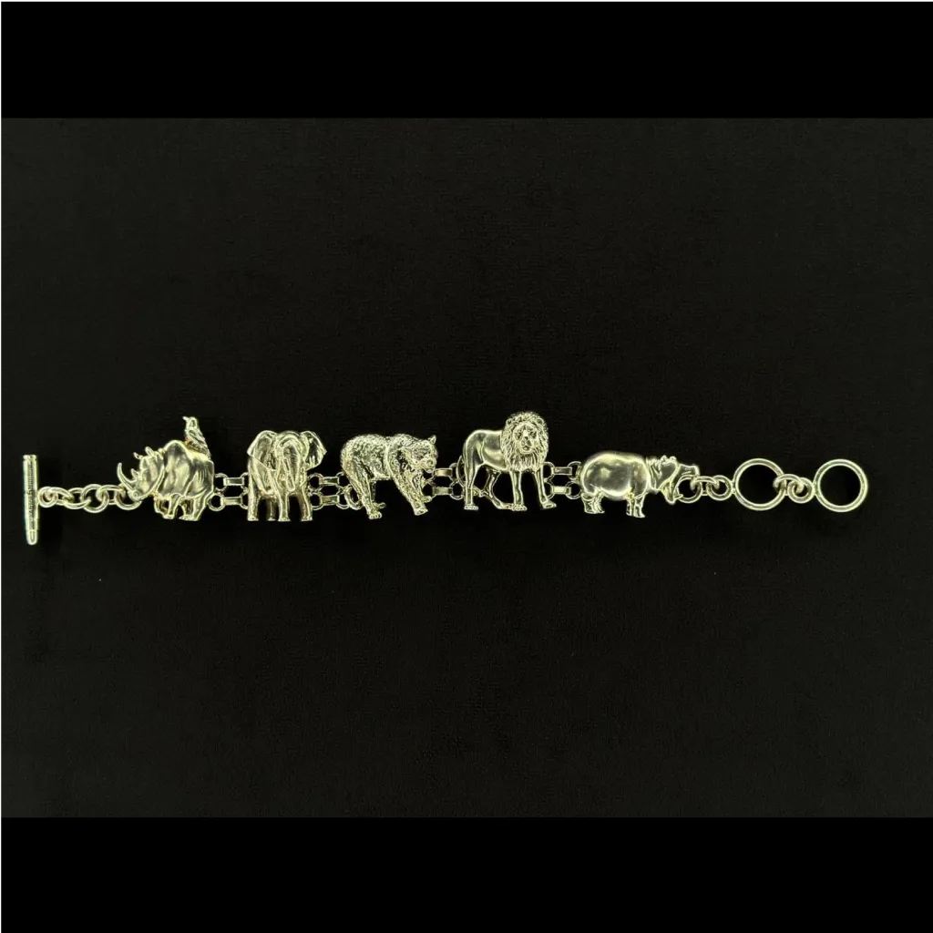 非洲危險動物銀手鏈（英國）