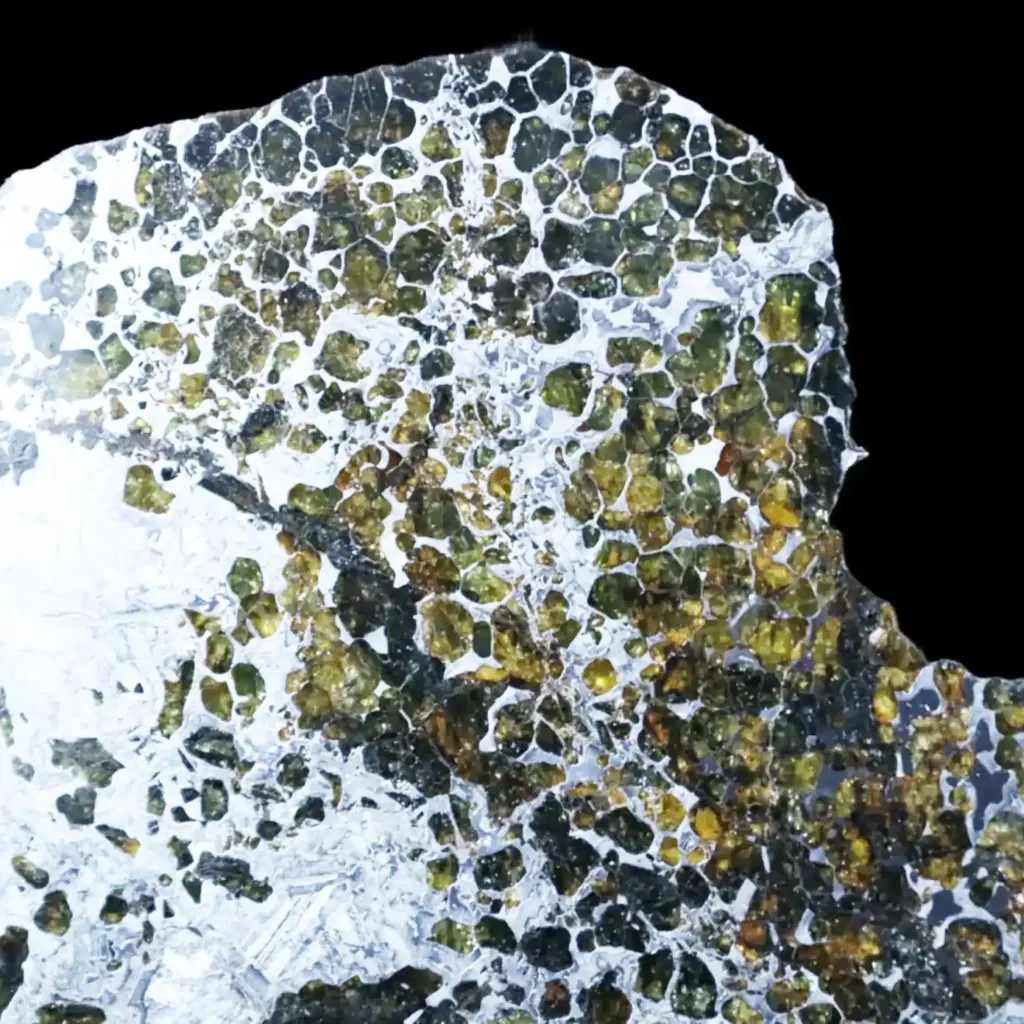 Rare pallasite meteorite with olivine crystals, 4 bln years old, 747 g, - preview photo 4123