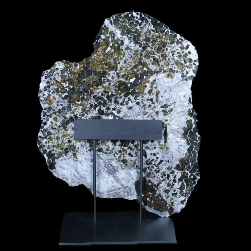 Rare pallasite meteorite with olivine crystals, 4 bln years old, 747 g, - preview photo 2123