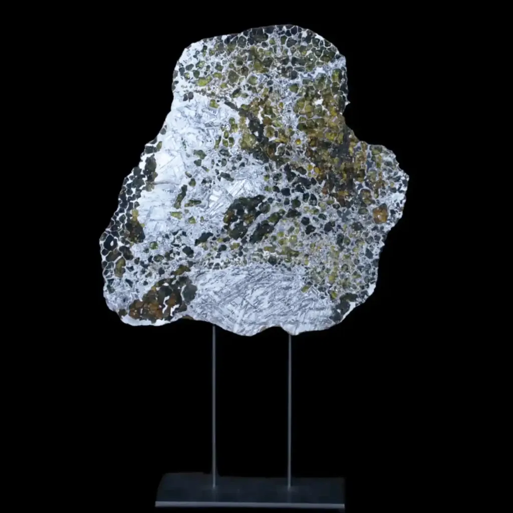 Rare pallasite meteorite with olivine crystals, 4 bln years old, 747 g, - preview photo 1123