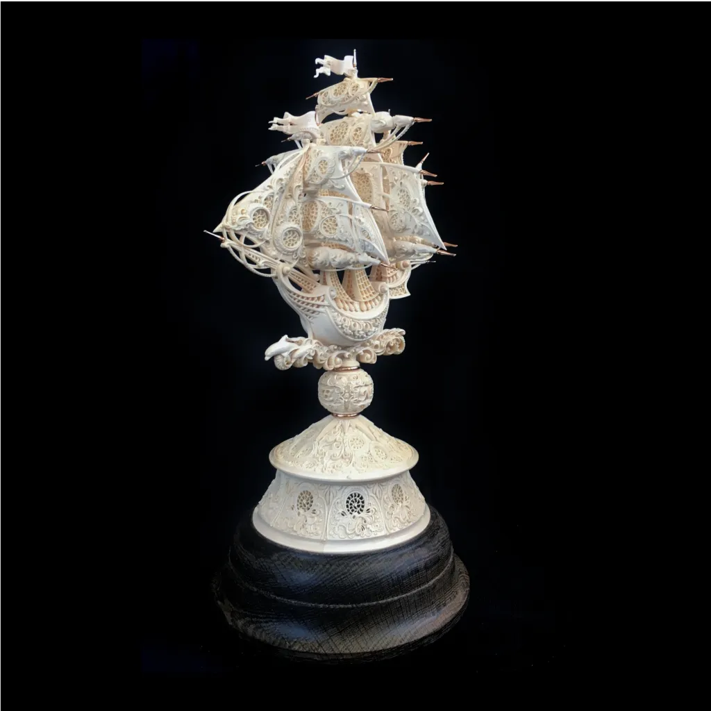 Mammoth ivory sculpture “White cloud” high quality mammoth tusk - preview photo 2123