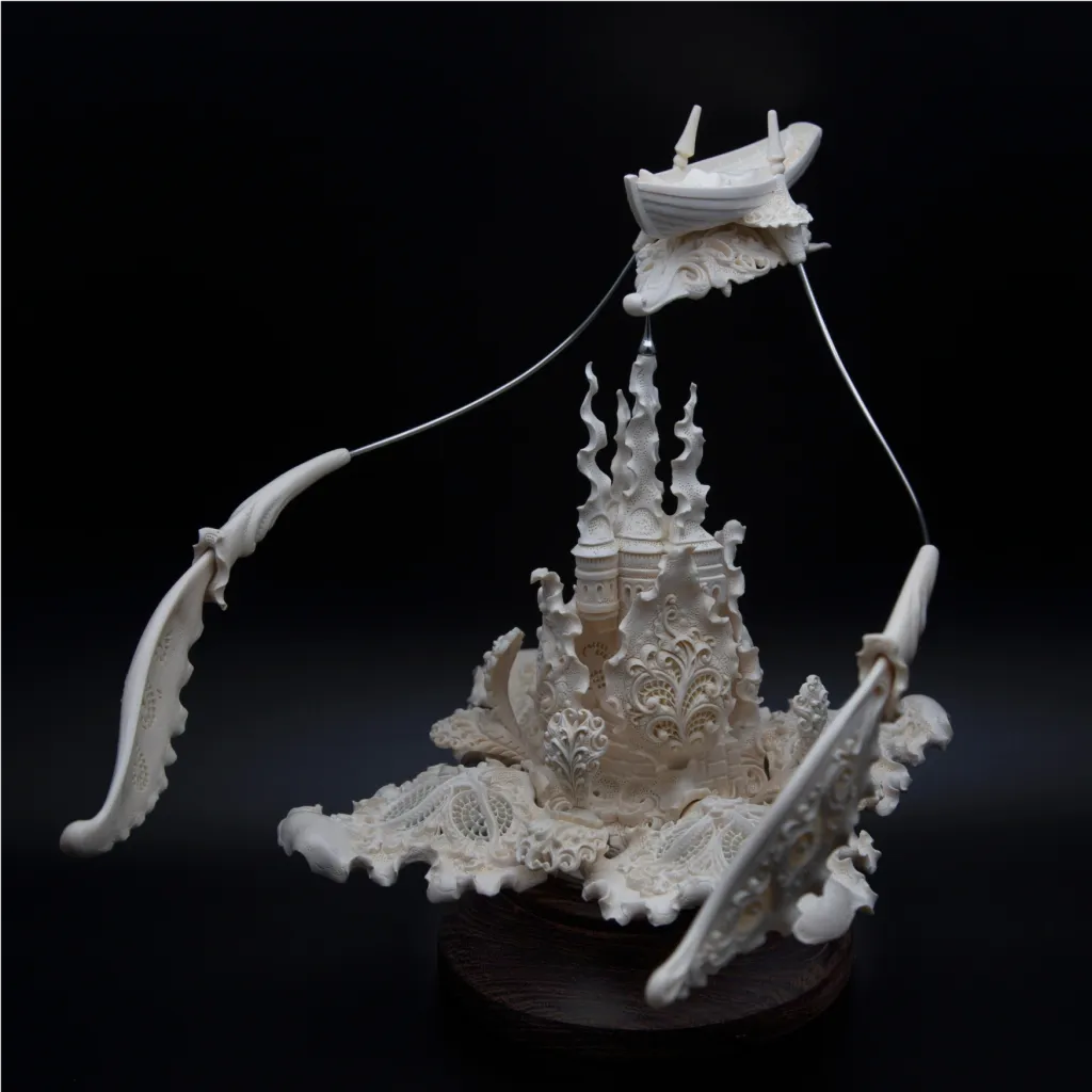 Mammoth ivory sculpture “The world of dreams” high quality mammoth tusk - preview photo 1123