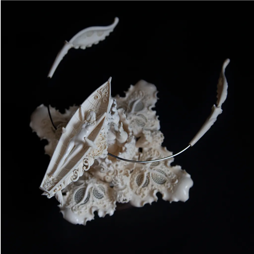 Mammoth ivory sculpture “The world of dreams” high quality mammoth tusk - preview photo 2123
