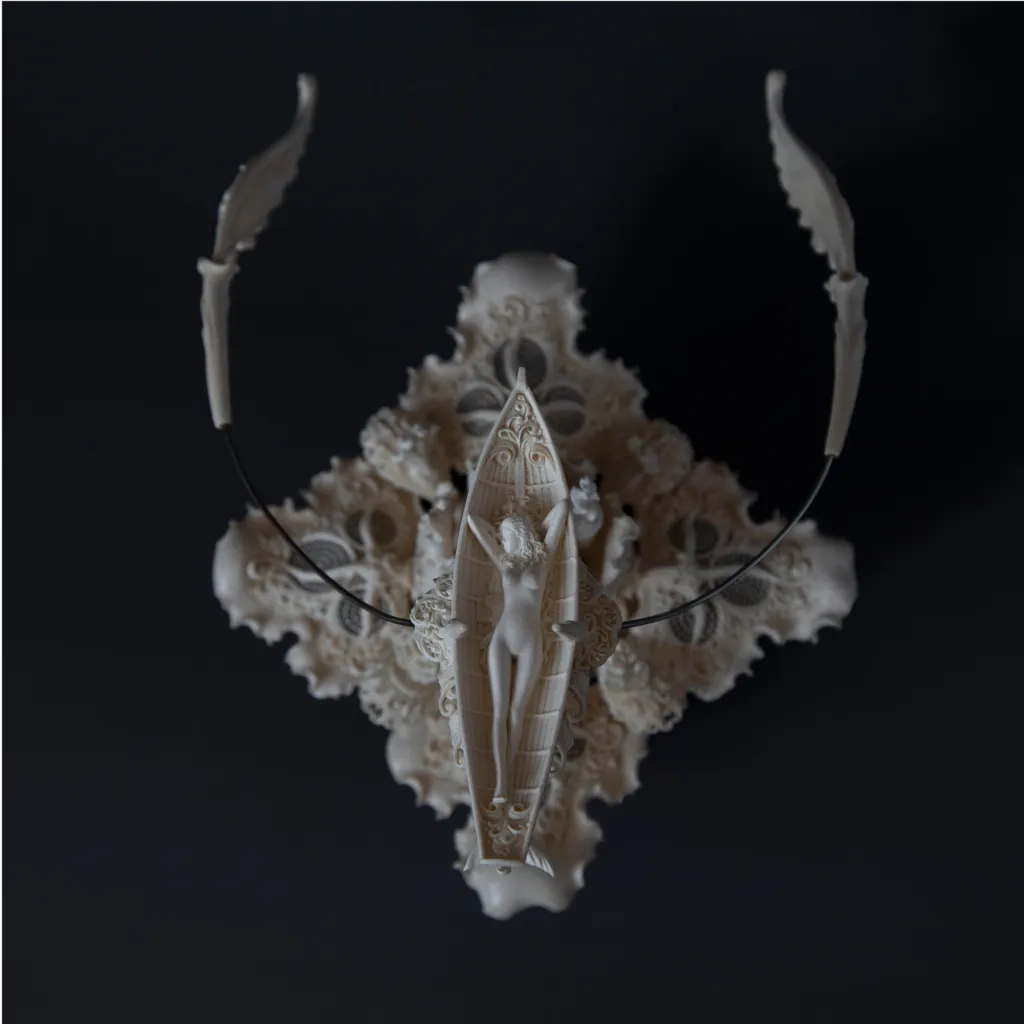 Mammoth ivory sculpture “The world of dreams” high quality mammoth tusk - preview photo 3123