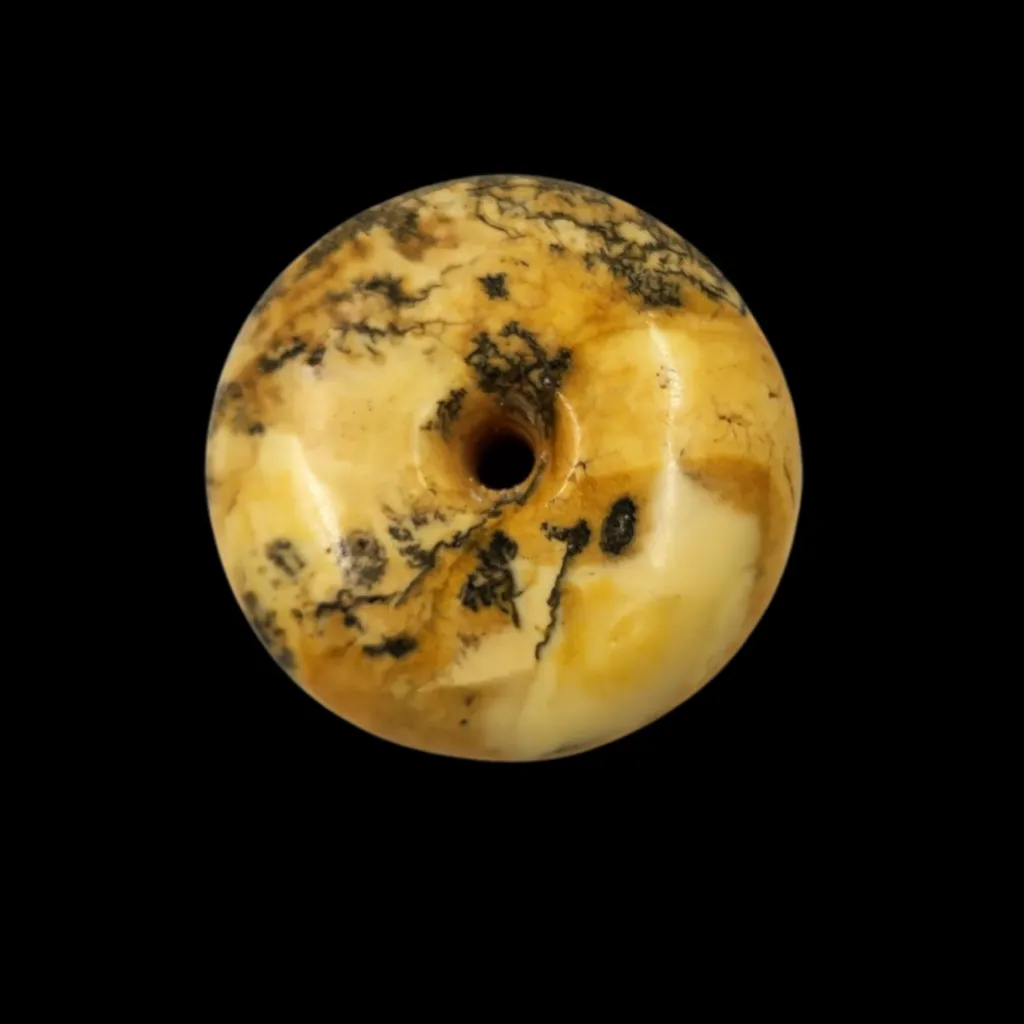 Polished Bead of Succinite (Baltic Amber) – A Golden Relic of Prehistoric Nature - preview photo 1123