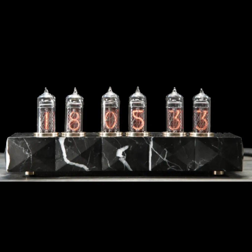 Saturn-5 Clock in Nero Marquina Marble – Masterpiece of Design and Craftsmanship