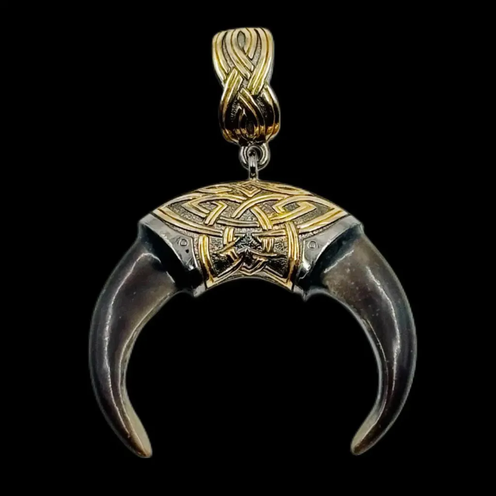 Majestic Pendant: Wolf Claws in Gilded 24K Gold and Silver – A Symbol of Strength and Elegance - preview photo 1123