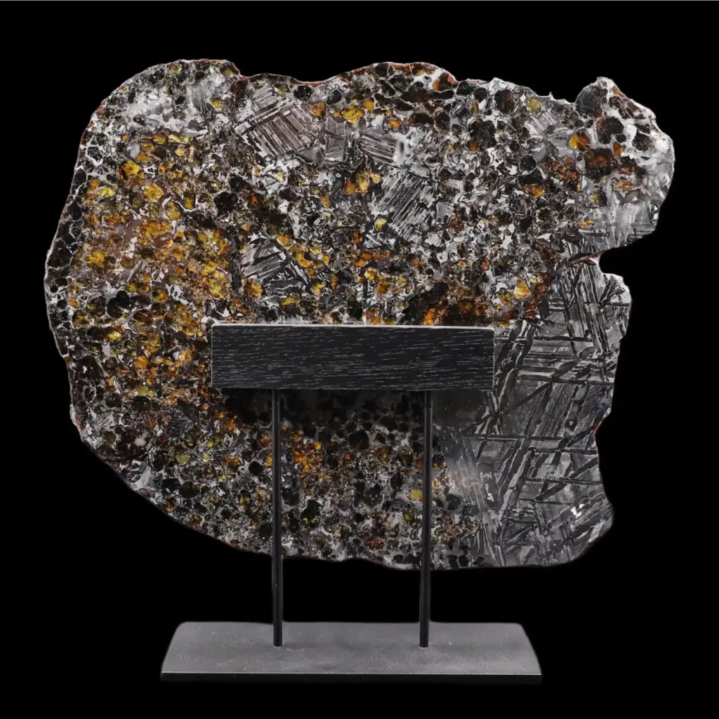 Rare pallasite meteorite with olivine crystals, 4 bln years old, 721 g, - preview photo 2123