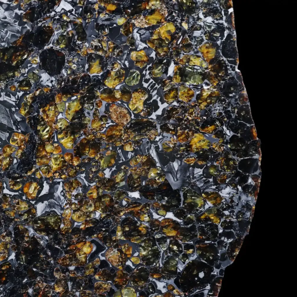 Rare pallasite meteorite with olivine crystals, 4 bln years old, 721 g, - preview photo 4123