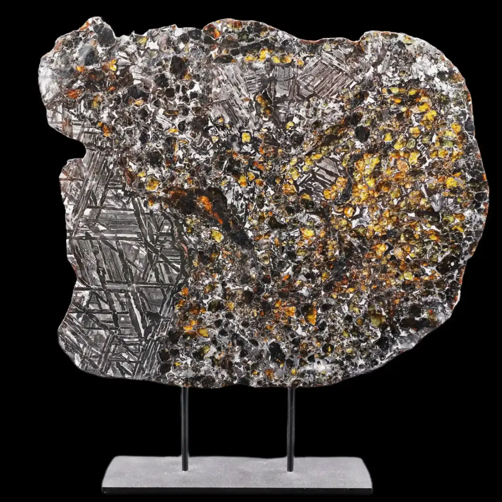 Rare pallasite meteorite with olivine crystals, 4 bln years old, 721 g, - preview photo 1123