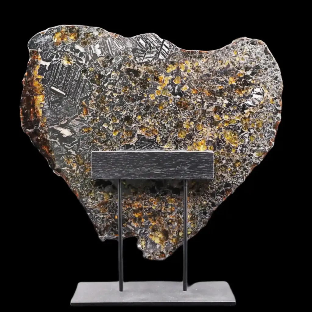 Rare pallasite meteorite with olivine crystals, 4 bln years old, 663 g - preview photo 2123