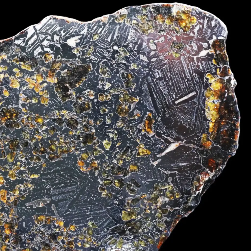 Rare pallasite meteorite with olivine crystals, 4 bln years old, 663 g - preview photo 4123