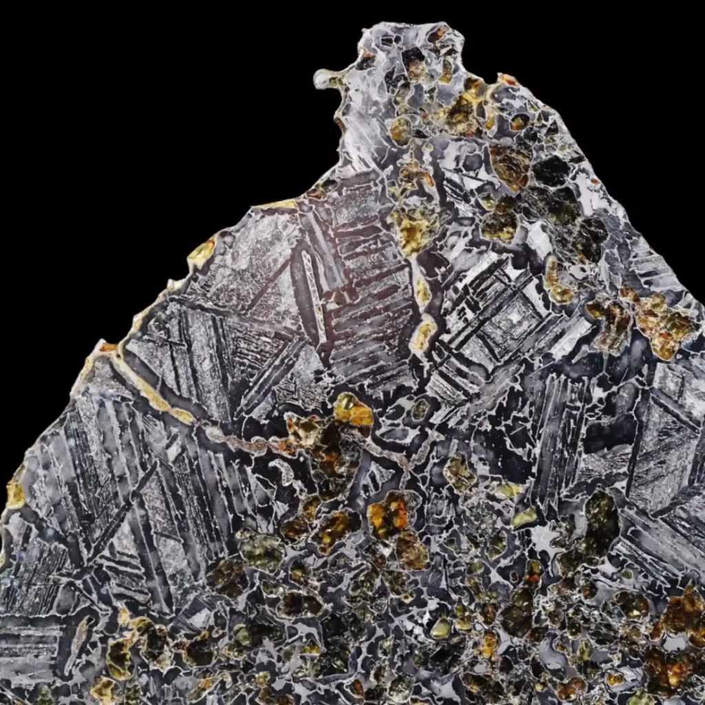 Rare pallasite meteorite with olivine crystals , 4 bln years old, 603 g, - preview photo 4123